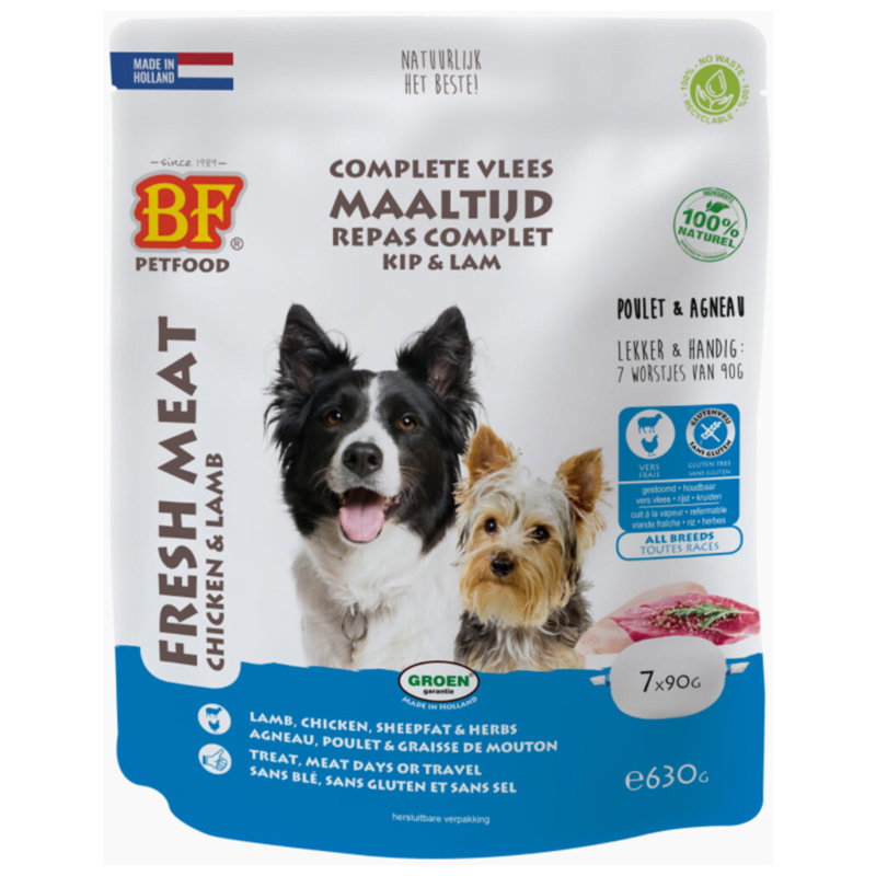 Bf Petfood Vleesvoeding Lam Worst 630Gr