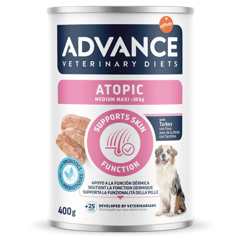 Advance Veterinary Diet Dog Atopic Gevoelige Huid Medium / Maxi 6X400 Gr
