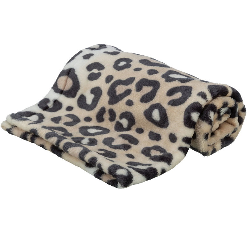 Trixie Hondendeken Leo Softpluche Panterprint Creme