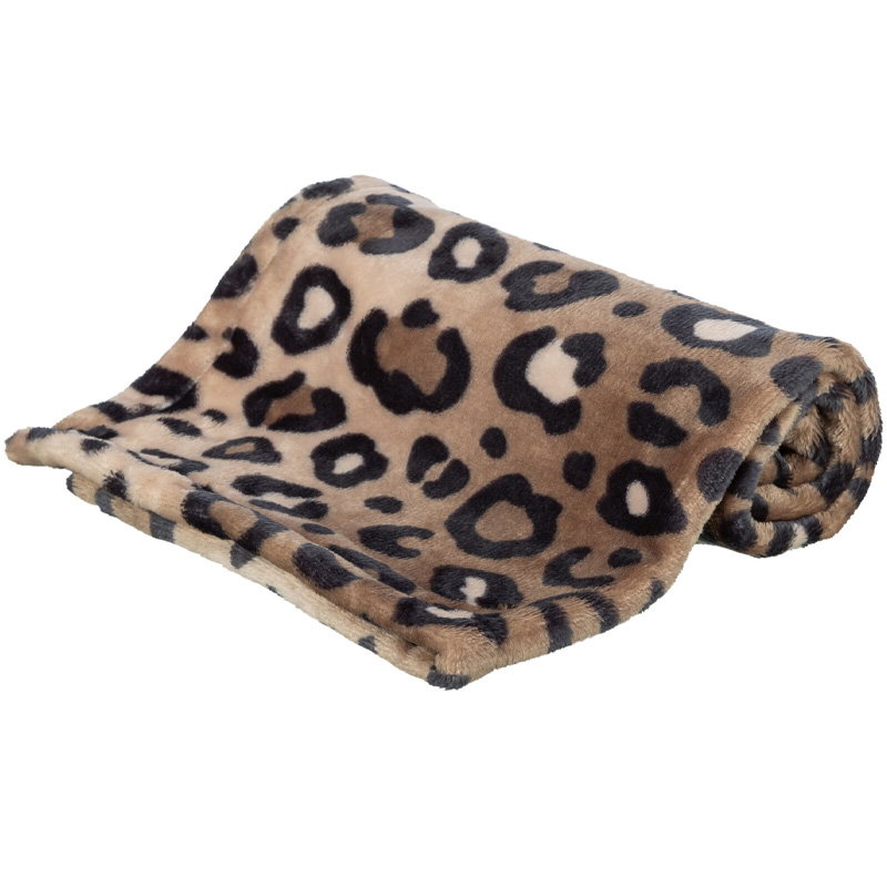 Trixie Hondendeken Leo Softpluche Panterprint Bruin