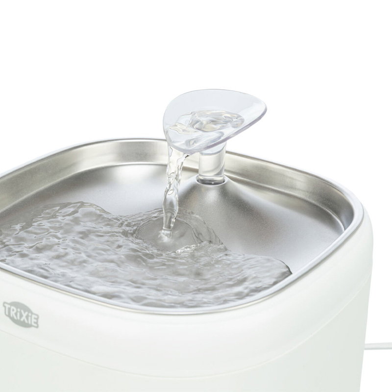 Trixie Drinkfontein Aqua Pure Kunststof / Rvs Wit 18X18X14,5 Cm - Afbeelding 2