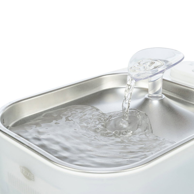 Trixie Drinkfontein Aqua Square Kunststof / Rvs Wit 23,5X16X15,5 Cm - Afbeelding 2