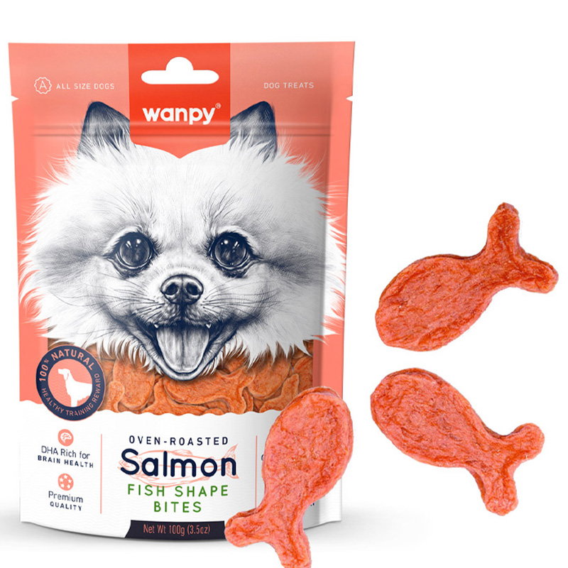 Wanpy Oven-Roasted Salmon Fish Shape Bites 100 Gr
