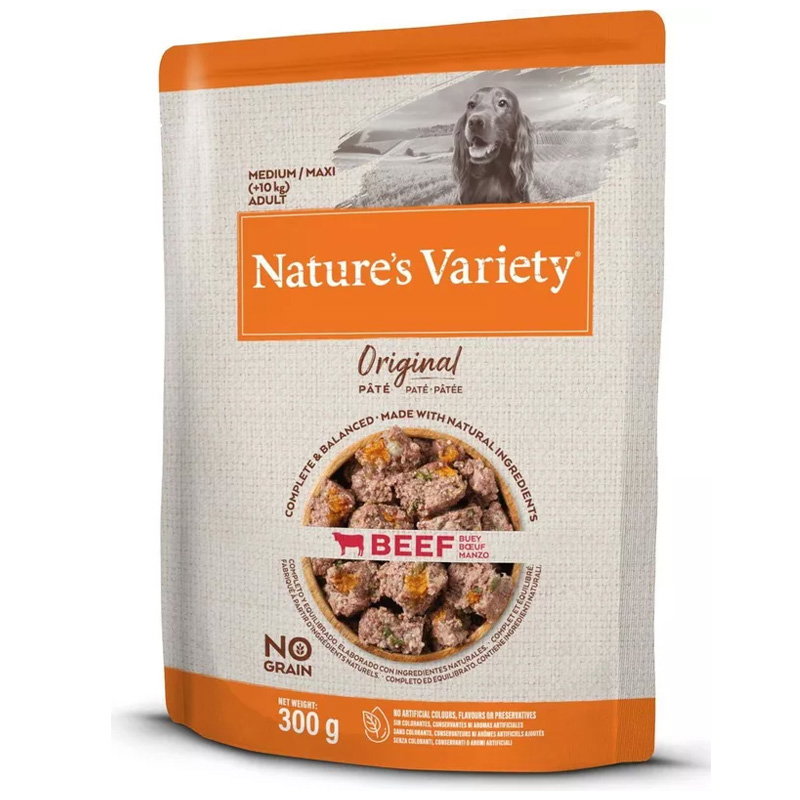 Natures Variety Original Adult Medium / Maxi Pouch Beef No Grain 300 Gr