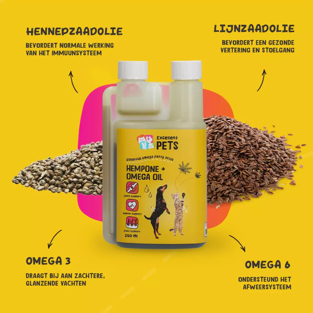 Excellent Pets HempOne + Omega Oil 100ml - Afbeelding 5