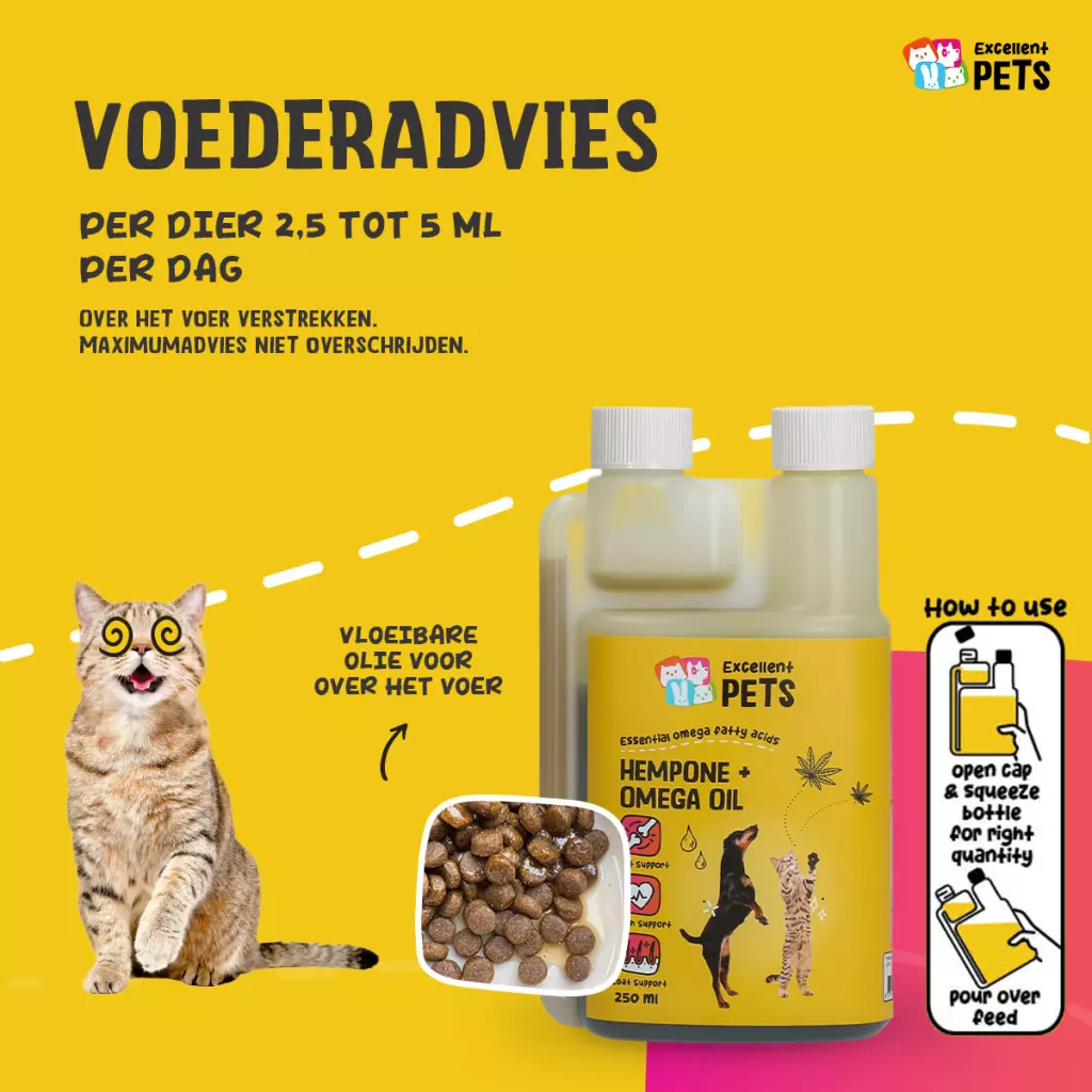 Excellent Pets HempOne + Omega Oil 100ml - Afbeelding 6