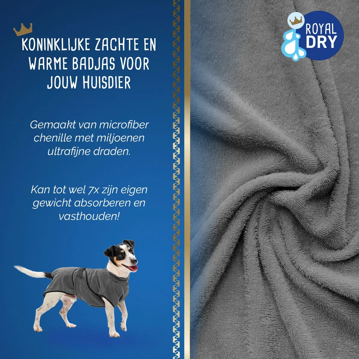 Royal Dry Badjas Voor Honden S - Afbeelding 3