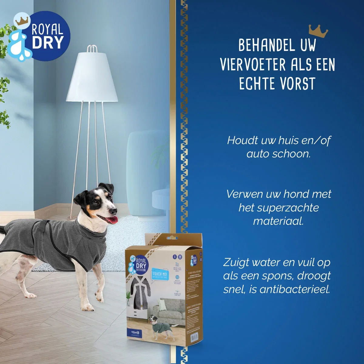 Royal Dry Badjas Voor Honden S - Afbeelding 4